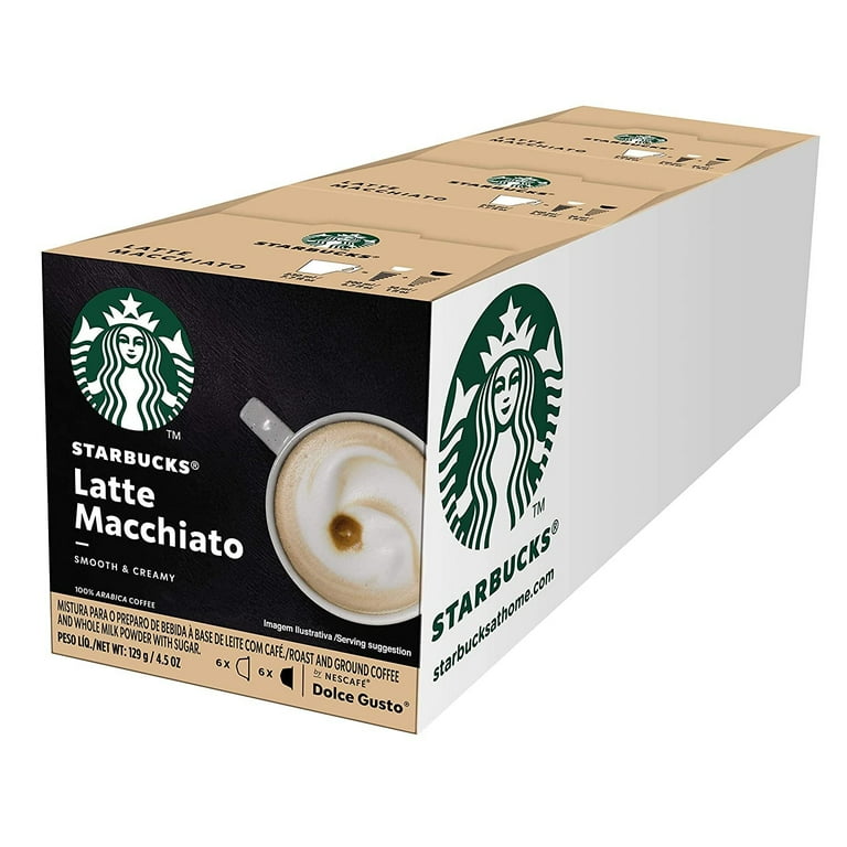 Dolce Gusto Starbucks Coffee, Latte Macchiato, Packaging May Vary 12 Count,  Pack of 3