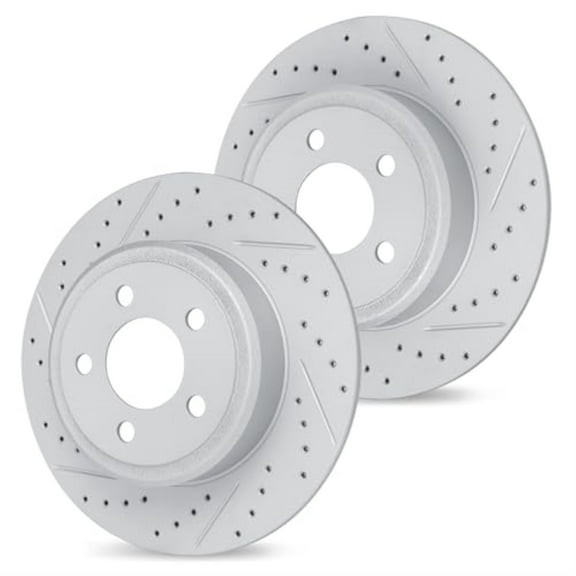 R1 Concepts Drilled and Slotted Carbon Coated Disc Brake Rotor Set WBPN1-80034
