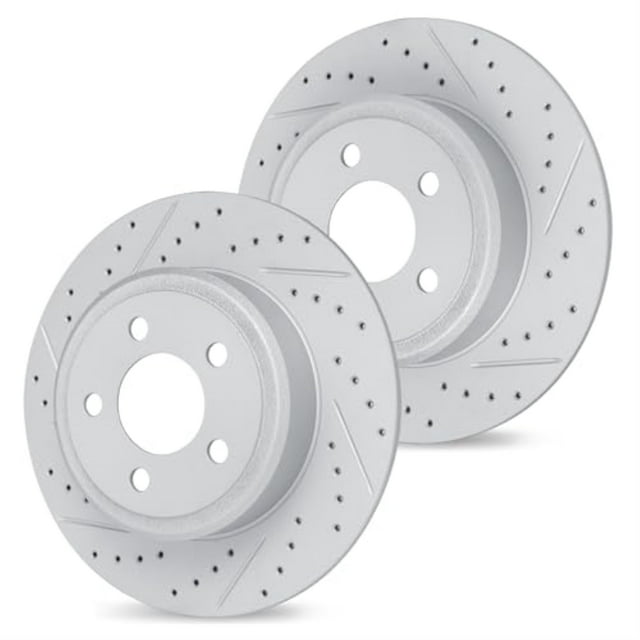 R1 Concepts Drilled and Slotted Carbon Coated Disc Brake Rotor Set WBPN1-73036