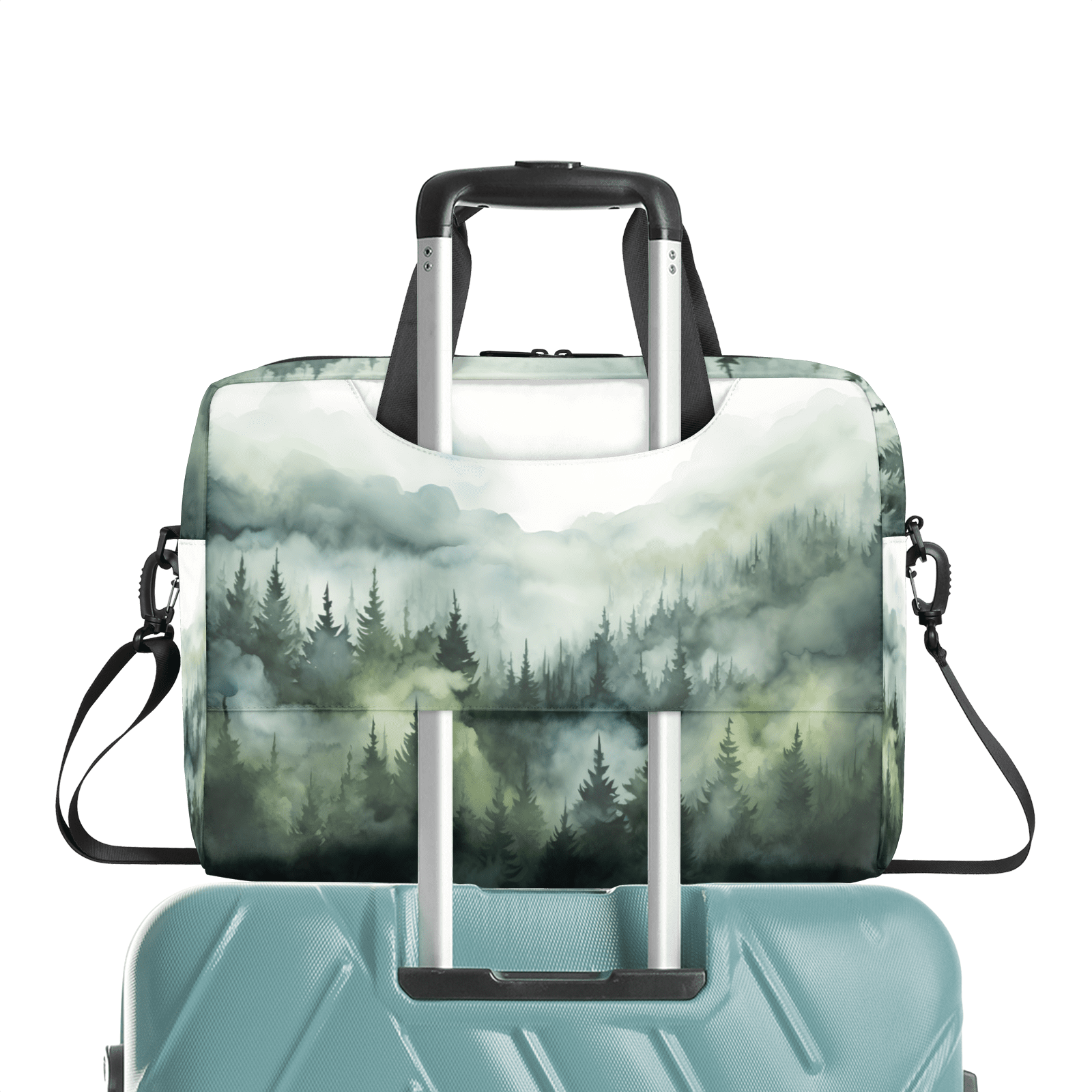 Herdesigns Green Misty Forest Laptop Bag for Women Men, Computer Case Briefcase Messenger Bags, 15-15.6 inch Laptop Sleeve Shoulder Bag