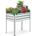 thumbnail image 3 of KING BIRD Raised Garden Bed with Legs Galvanized Elevated Planter Box for Backyard, Patio, Balcony, 33.9x17.7x31.5in, Silver, 3 of 8