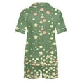 thumbnail image 3 of CLOISE Women Pajama Sets Two-Piece Comfortable Short Sleeve Sleepwear Blouses and Soft Shorts Sleep Sets Casual Button Down Floral Print Funny Loungewear, 3 of 4