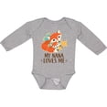 thumbnail image 3 of Inktastic My Nana Loves Me Grandchild Cute Fox Boys or Girls Long Sleeve Baby Bodysuit, 3 of 5