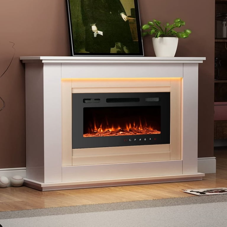 YOLENY 30 inch Electric Fireplace with Free Standing, Wall Mounted Fireplace  Insert Heater with Touch Screen Control Panel, Recessed Electric Fireplace,  12 Color LED Flamer, 750/1500W - Walmart.com