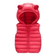 thumbnail image 4 of LFEOOST Baby Boys Girls Hooded Puffer Vest Winter Lightweight Sleeveless Bear Ears Zipper Up Jacket Red 12-18 Months, 4 of 7