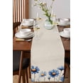 thumbnail image 2 of Table Runner Dresser Scarf 13 x 72 Inch Blue Daisy Flowers Spring Watercolor Floral Linen Background Table Runners Non-Slip Heat Kitchen Dining Table Decor for Indoor Outdoor Home Party Decoration, 2 of 7