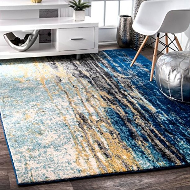 nuloom traditional waterfall vintage abstract area rug, 6' 7" x 9