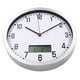 thumbnail image 1 of Reloj de pared LCD moderno con calendario y fecha, sin tictac, pantalla grande de 10 pulgadas, decorativo Plata, 1 of 9