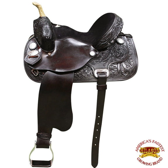 HILASON Flex Tree Western Horse Saddle American Leather Trail Barrel | for Horses