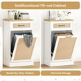 thumbnail image 6 of 2024 New Tilt Out Trash Cabinet, Rattan Kitchen Trash Can Cabinet with Drawers and Door, Hidden Trash Can Cabinet Storage Holder, Wooden Freestanding Storage Cabinet for Kitchen, Living Room, 6 of 7