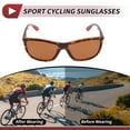 thumbnail image 3 of Gafas de montar para motocicleta Unique Bargains 1 Pc Anti-reflejo Tri-acetel Celulosa PC UV400 Gafas de sol para ciclismo Lente Marrón Marco Estampado de Leopardo, 3 of 6