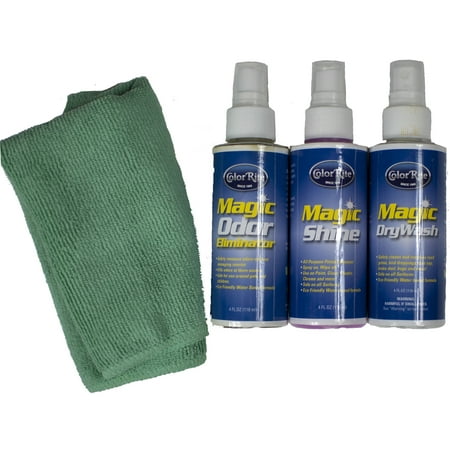 Care Care Kit- microfiber cloth, odor eliminator, dry wash and easy shine great for keeping in your car for quick