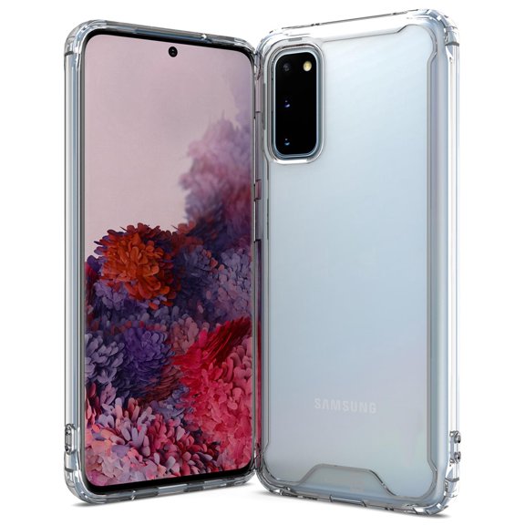 CoverON Samsung Galaxy S20 Case Clear Slim Fit Hard Protective Phone Cover with TPU Bumpers - Pure View Series