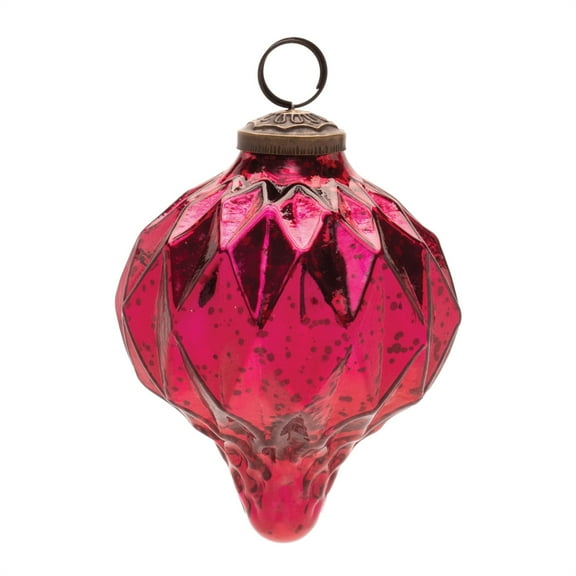 Melrose Harliquin Mercury Glass Onion Ornament Set of 6