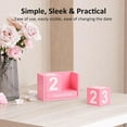 thumbnail image 5 of Neighborly Nook Wooden Block Calendar for Desk, Small Size Daily Desktop Perpetual Desk Calendar, Cute Date Display Desk Accessories for Home Office Decor, Teacher, Classroom, Reusable Yearly, Pink, 5 of 14