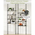 thumbnail image 2 of Adjustable Over The Toilet Storage Shelf, 4-Tier Ample Over Toilet Bathroom Organizer and Storage,Tension Mounted Above Toilet Storage Cabinet for Versatility, Fits 64-113 Inch Heights, Black, 2 of 7