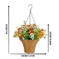 thumbnail image 2 of Wildflowers Door Hanging Basket Wreath for Front Door Summer Wreath for Wall Window Decor Porch Farmhouse Spring Artificial Flowers Wedding Home Door Hanger Wreath, 2 of 5