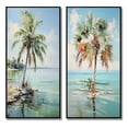 thumbnail image 2 of Designart "Minimalism Plam Tree silence II" Palms & Palm Trees Framed Wall Art Set Of 2 - Green Floral Frame Gallery Set For Office Decor, 2 of 7