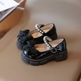 thumbnail image 2 of FINALGANG Girls Patent Leather Mary Jane Shoes With Pearl Decorated Strap Bow Knot Thick Sole Lightweight Anti‑Skid Sole Shoes For Toddler Kids Daily Wear Cute Shoes, 2 of 5