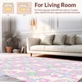 thumbnail image 2 of ODIKA 6' Machine Washable Non-Slip Area Rug, Elegant Interlocking Floral in Pastel Shades High Traffic Rug, Pink, 289074, 2 of 7