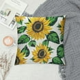thumbnail image 2 of Creowell Yellow Sunflower Throw Pillow Case Square Cushion Cover Home Decorative Sofa Armchair Bedroom Livingroom Standard Pillowcase, 2 of 5