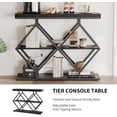 thumbnail image 3 of Industrial 3-Tier Entryway Table with Diamond-Shaped Metal Frame - Console Sofa Table with Open Shelves for Hallway & Foyer, 3 of 6