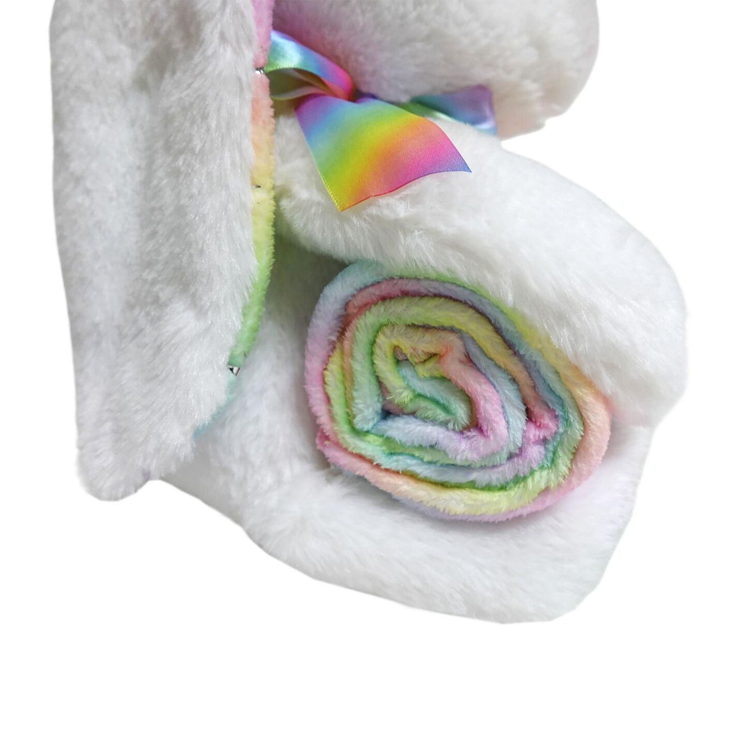 Way to Celebrate Plush Bunny with Blanket 13inch,white