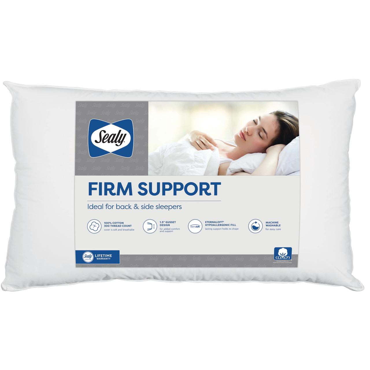 Sealy Hypoallergenic MultiPosition Sleeper Firm Bed Pillow, King