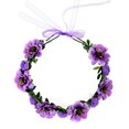 thumbnail image 4 of 3 coronas de flores, diademas bohemias, guirnalda floral, diadema para niñas, para sombrero, adorno, fiesta, festival, playa, viaje, accesorios de boda (rojo). Púrpura. Champán), 4 of 5