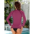 thumbnail image 4 of Charmo Womens Crew Neck Rash Guard Color Blocked UPF 50+ SwimSuit, 4 of 6