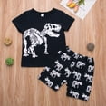 thumbnail image 3 of 2PCS Little Boy Set Dinosaur Printed Short Sleeve Top Short Loose Pants Outfit, 3 of 7