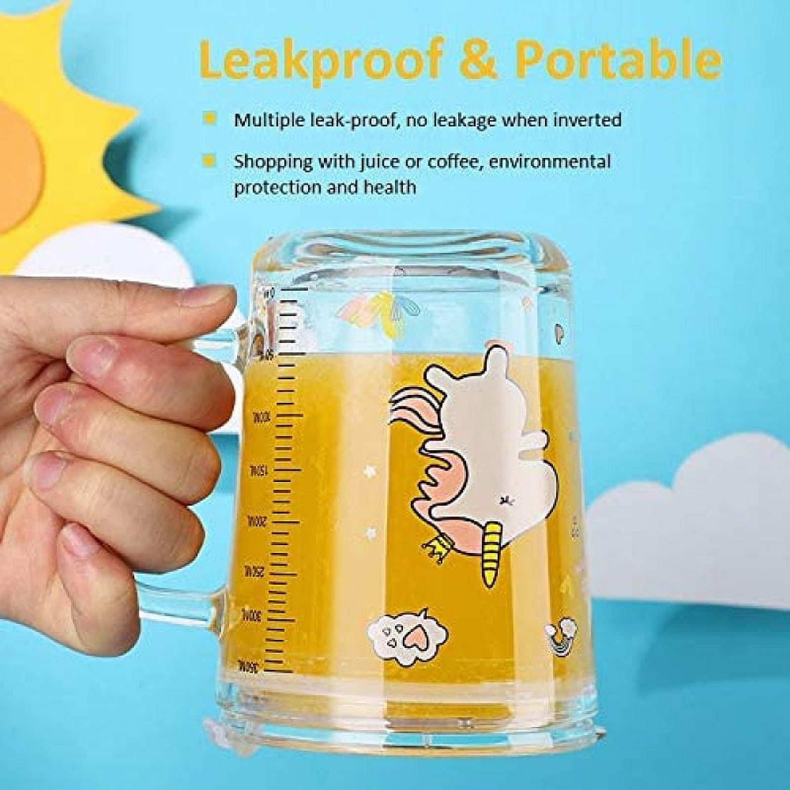 E)Tasse En Verre Mignonne Avec Paille Pour Étudiant, Motif Fraise