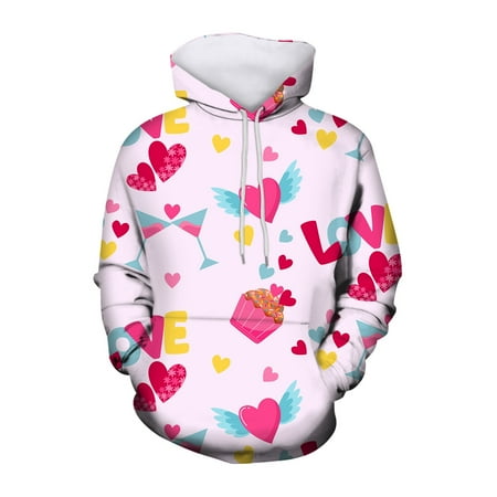 

REDARER Creative Cute Kids Clothes Autumn and Winter Valentine s Day Casual Fashion New Hot Full Print Hoodie Trend for Boys and Girls Hoodies Hot Pink 7-8 Years