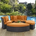 thumbnail image 6 of Modway Convene Circular Outdoor Patio Daybed Set in Espresso Orange, 6 of 6