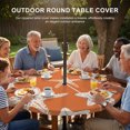 thumbnail image 3 of Round Outdoor Tablecloth with Umbrella Hole and Zipper, Orange Starfish Coastal Tablecloth with Elastic Waterproof, Nautical Summer Ocean Abstract Art Patio Table Covers for 36" - 44" Pool Tables, 3 of 9