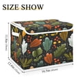 thumbnail image 3 of Storage Box With Lid 16.5x12.6x11.8In Foldable Stacked Household Storage Box Cute Christmas Leaves, 3 of 7