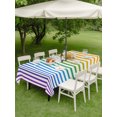 thumbnail image 4 of Outdoor Tablecloths with Umbrella Hole & Zipper, Thin Rainbow Striped 60 x102 Inch Rectangle Tablecloths, Farmhouse Modern Stripes Waterproof Table Cloth, Patio/Pool/Picnic Table Covers, 4 of 8