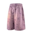 thumbnail image 3 of YLSDY Fashion Mens Athletic Vintage Cotton Shorts Drawstring Summer Beach Elastic Waist Streetwear Baggy Gym Shorts with Pockets Purple XXXL, 3 of 4
