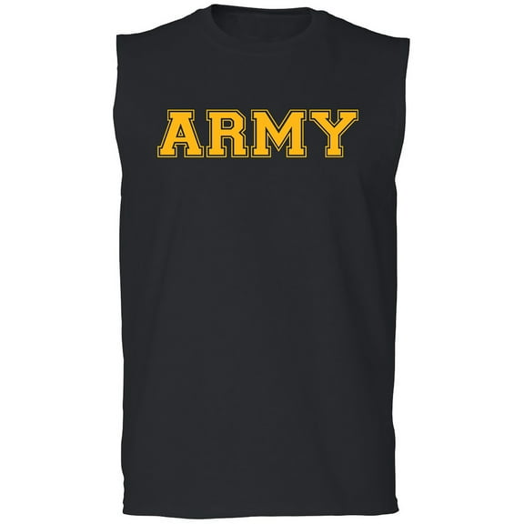 Athletic "ARMY" gold print Adult Sleeveless Tee