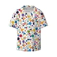 thumbnail image 3 of Goofa Colorful Spots Printed Men's Casual Short-sleeved Shirt,Lightweight Breathable Button-down,Summer Casual men's top,Versatile Fashion shirt-X-Large, 3 of 7