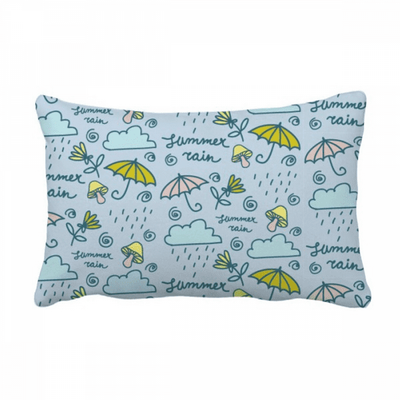 Umbrella Mushroom Cloud Rain Flower Throw Pillow Lumbar Insert Cushion Cover Home Decoration