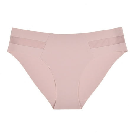 Scyoekwg Women s Underwear Bikinis Briefs Ladies Panties Breathable Solid Color Fashion Low Waisted Bikini Underwear Knickers Hipster Panties Underpants(Pink M)