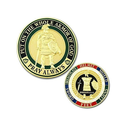 Armor of God Challenge Coin - Gold - Collector's Medallion - Jewelry Quality