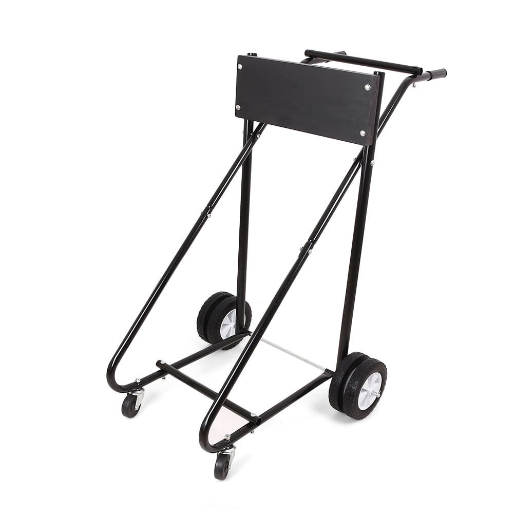 Best Choice Products 315lb Outboard Boat Motor Carrier Cart Dolly Black Stand 