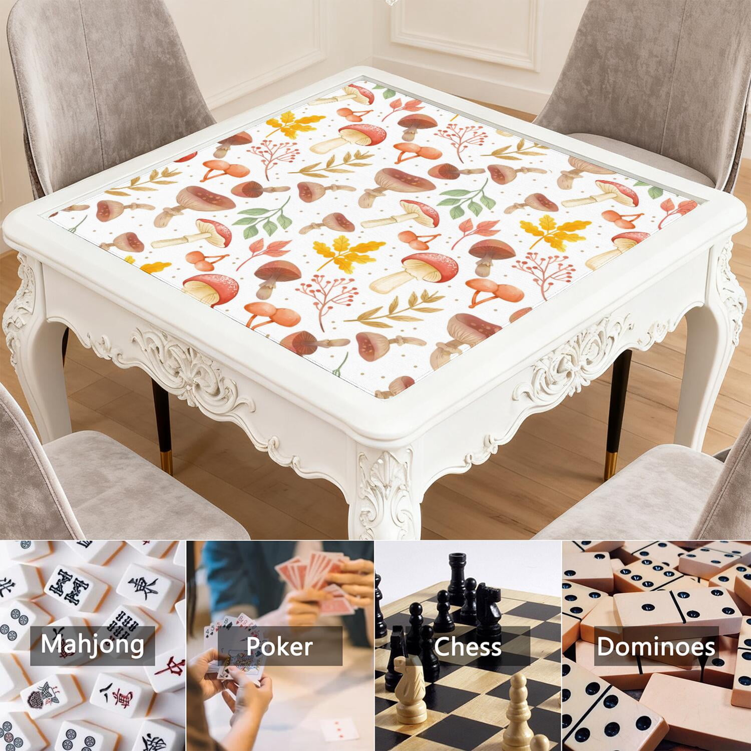 31.5 Inch Plants Inspired Game Surface Constructed from Durable Rubber Featuring Anti-Slip Grip Backing and Noise Dampening for Tiles Board Games
