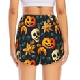 thumbnail image 2 of Lsque Halloween Skull Printed Women's Running Shorts with Liner Pockets,Elastic Quick Dry Workout Athletic Gym Yoga Shorts,Womens High Waist Shorts-X-Large, 2 of 9