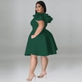 thumbnail image 3 of AURA Plus Size Ruffle Sleeve Maxi Swing Dress Solid Color Summer Casual Street Style, 3 of 5