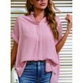 thumbnail image 2 of Musefolio Women V Neck Short Sleeve Shirts Plaid Loose Flowy Blouse S-XXL, 2 of 6