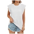 thumbnail image 1 of HBFAGFB Débardeurs pour Femmes Décontracté Été Col Rond Sans Manches Simple Polyvalent Blouse Blanche Taille g, 1 of 8