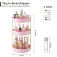 thumbnail image 2 of Aveniee 360 Rotating Makeup Organizer for Vanity, Skincare Perfume Organizers Large, Spinning Bathroom Counter Shelf Holder for Cosmetics, Skin Care, Lipsticks,3 Tiers, Pink C98, 2 of 3